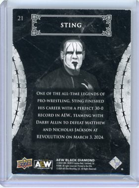Sting - 2024 Upper Deck AEW Black Diamond Exquisite Collection Orange 42/50 #21