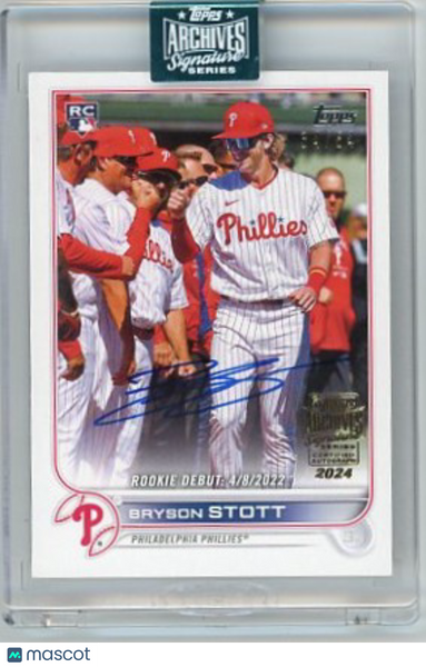 Bryson Stott - 2024 Topps Archives Signature Auto Buyback 2022 Topps Rookie 255