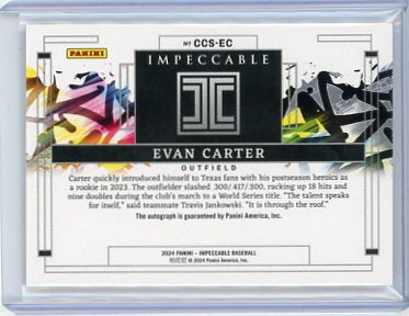 Evan Carter - 2024 Panini Impeccable Canvas Creations Rookie 19/49 CCS-EC