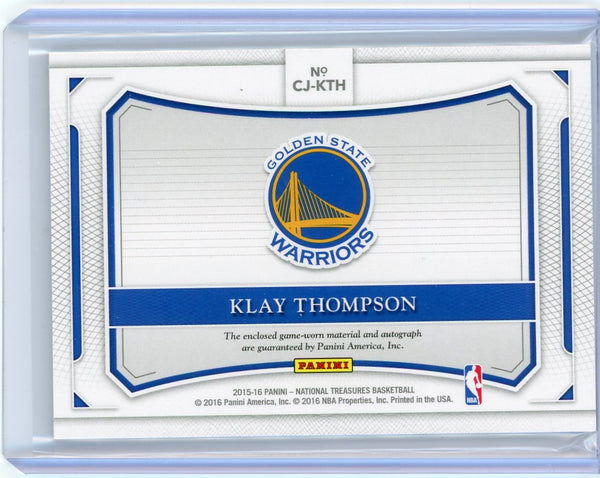 Klay Thompson -2015-16 Panini National Treasures Colossal Autograph Jersey 28/49
