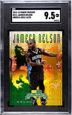 JAMEER NELSON-2012-13 Basketball Crusade Green and Gold 16/25 SGC 9.5