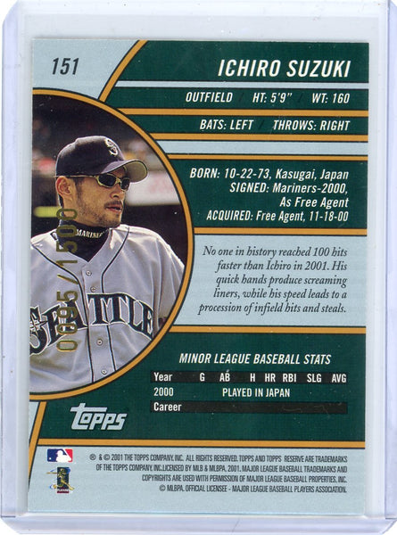 Ichiro Suzuki - 2001 Topps Traded Rookie 0095/1500 EX #151