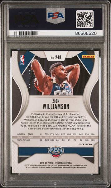 Zion Williamson - 2019 Panini Prizm Fast Break Blue PSA 9 71/175