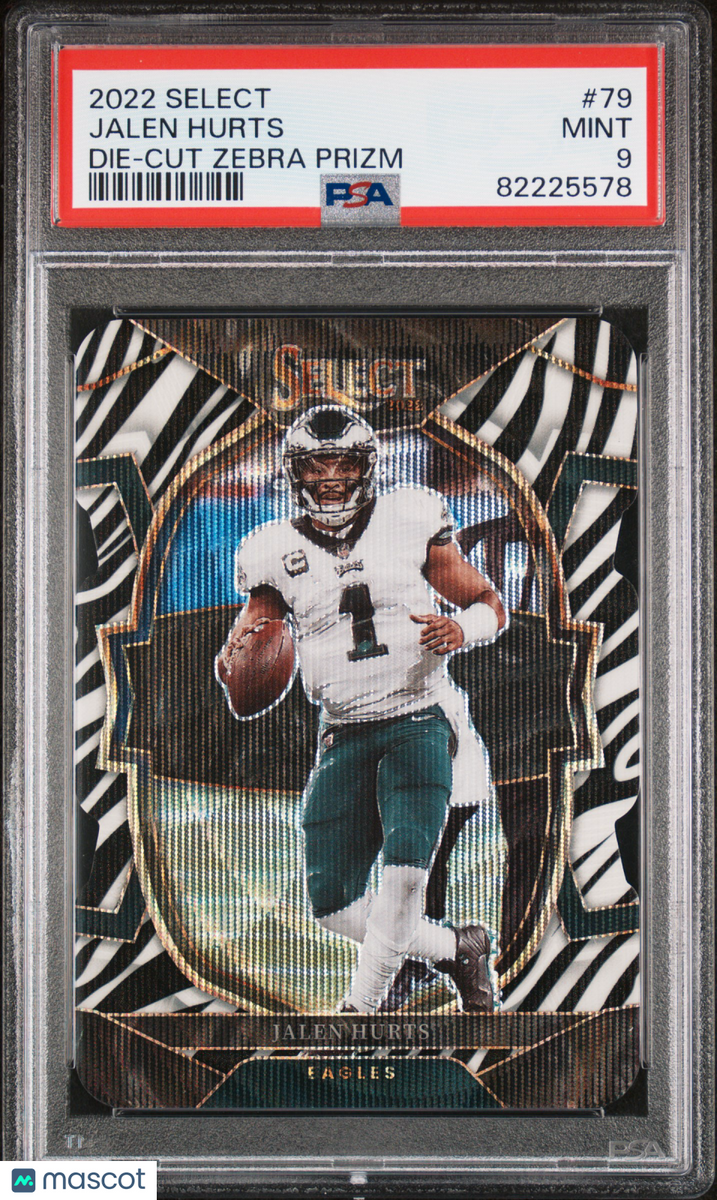 Jalen Hurts - 2022 Panini Select Die Cut Zebra Prizm PSA 9 Jalen Hurts - 2022 Panini Select Die Cut Zebra Prizm PSA 9