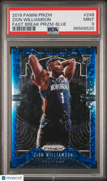 Zion Williamson - 2019 Panini Prizm Fast Break Blue PSA 9 71/175
