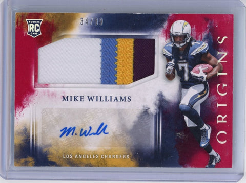 MIKE WILLIAMS - 2017 Football Origins Red Rookie Patch Auto 34/99