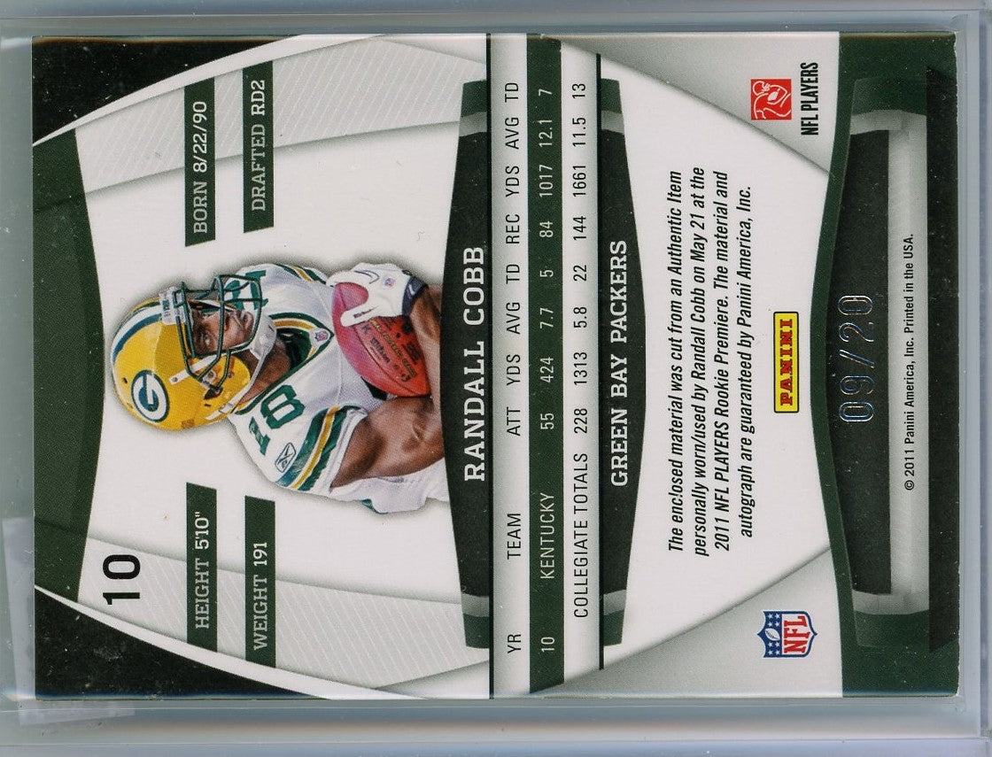 Randall Cobb 2011 Donruss Elite Status Gold Die Cut Packers Auto