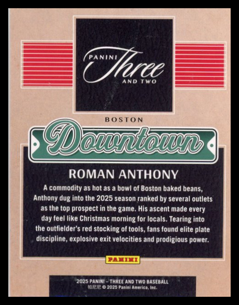 Roman Anthony - 2025 Panini Three and Two Downtown RC