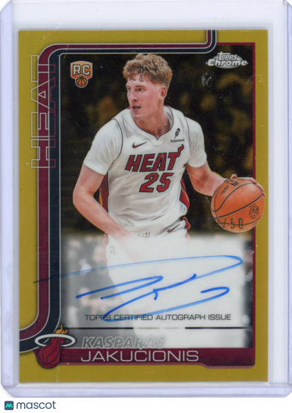 Kasparas Jakucionis - 2025-26 Chrome Update Gold Refractor Auto Rookie /50