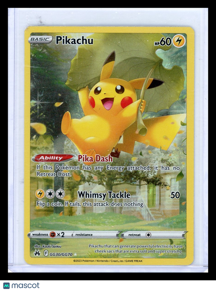 2023 Crown Zenith Pikachu Holo Rare #GG30/GG70