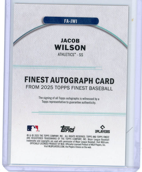 Jacob Wilson - 2025 Topps Finest Autograph Rookie Auto Orange 12/25 FA-JWI