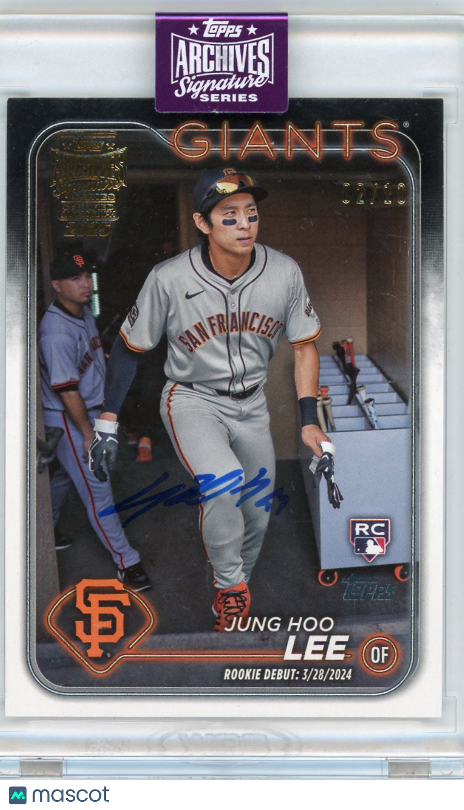 Jung Hoo Lee - 2025 Topps Archives Signature Series Rookie Debut Auto 02/10