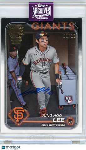 Jung Hoo Lee - 2025 Topps Archives Signature Series Rookie Debut Auto 02/10
