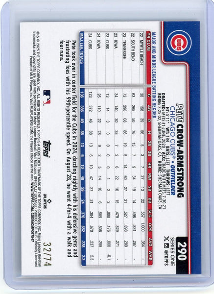 Pete Crow-Armstrong - 2025 Topps Series One Future Stars Black 32/74 290