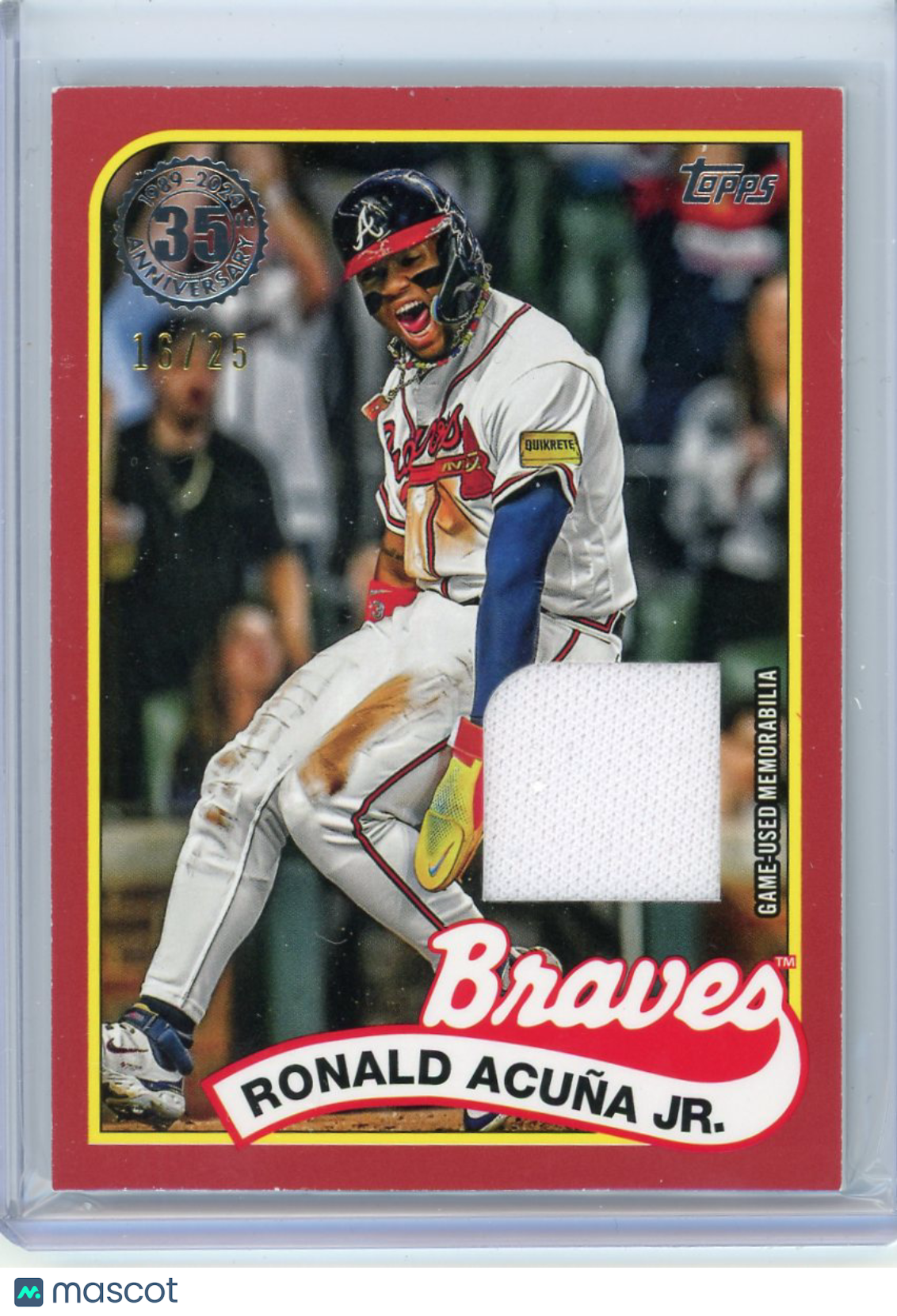 Ronald Acuña Jr. - 2024 Topps Baseball Series 2 Game Used Memorabilia 16/25 Red