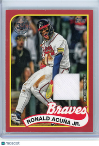 Ronald Acuña Jr. - 2024 Topps Baseball Series 2 Game Used Memorabilia 16/25 Red