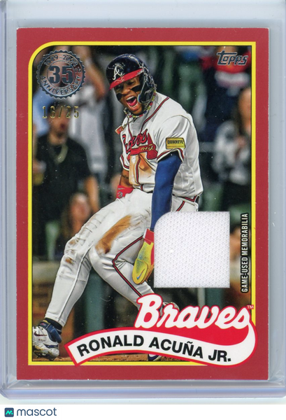 Ronald Acuña Jr. - 2024 Topps Baseball Series 2 Game Used Memorabilia 16/25 Red