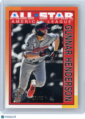 Gunnar Henderson - 2025 Topps All-Star American League 90AS-40 07/10 Black