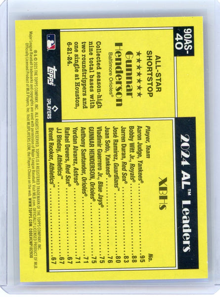 Gunnar Henderson - 2025 Topps All-Star American League 90AS-40 07/10 Black