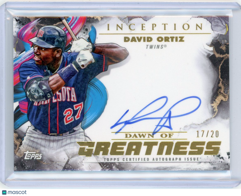 David Ortiz - 2023 Topps Inception 17/20 Auto Dawn of Greatness IDG-DO Twins