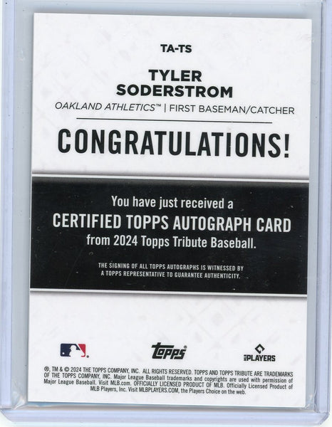 Tyler Soderstrom - 2024 Topps Tribute Autograph 70/199 Rookie Auto TA-TS
