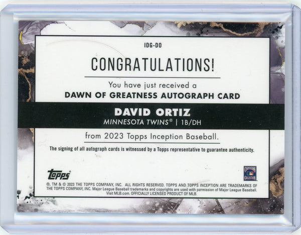 David Ortiz - 2023 Topps Inception 17/20 Auto Dawn of Greatness IDG-DO Twins