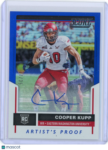 Cooper Kupp - 2017 Panini Score Artist's Proof Rookie Auto Blue 17/35