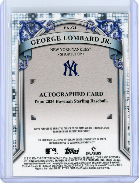 George Lombard Jr. - 2024 Bowman Sterling Topps Auto Prospect New York