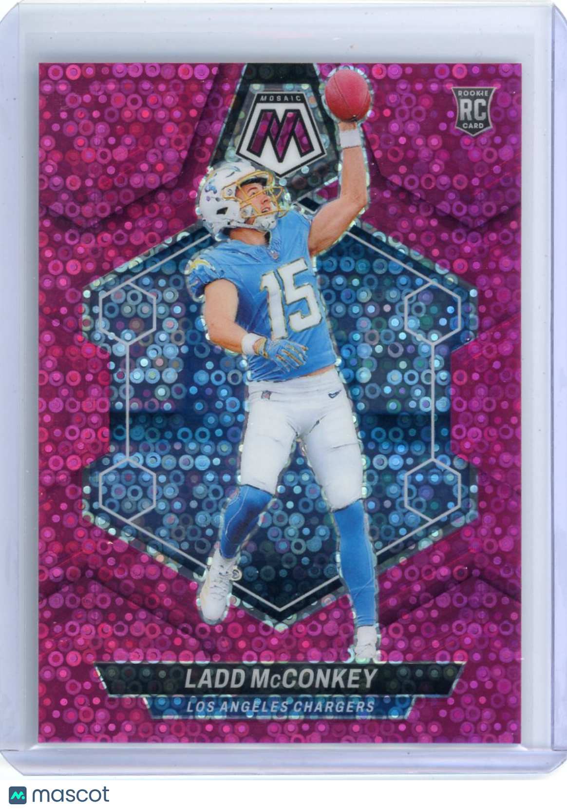 Ladd McConkey - 2024 Panini Mosaic Prizm Pink No Huddle 17/20 Rookie #334