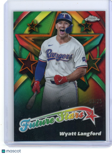 Wyatt Langford - 2025 Topps Chrome Future Stars Orange Refractor 03/25 FS13