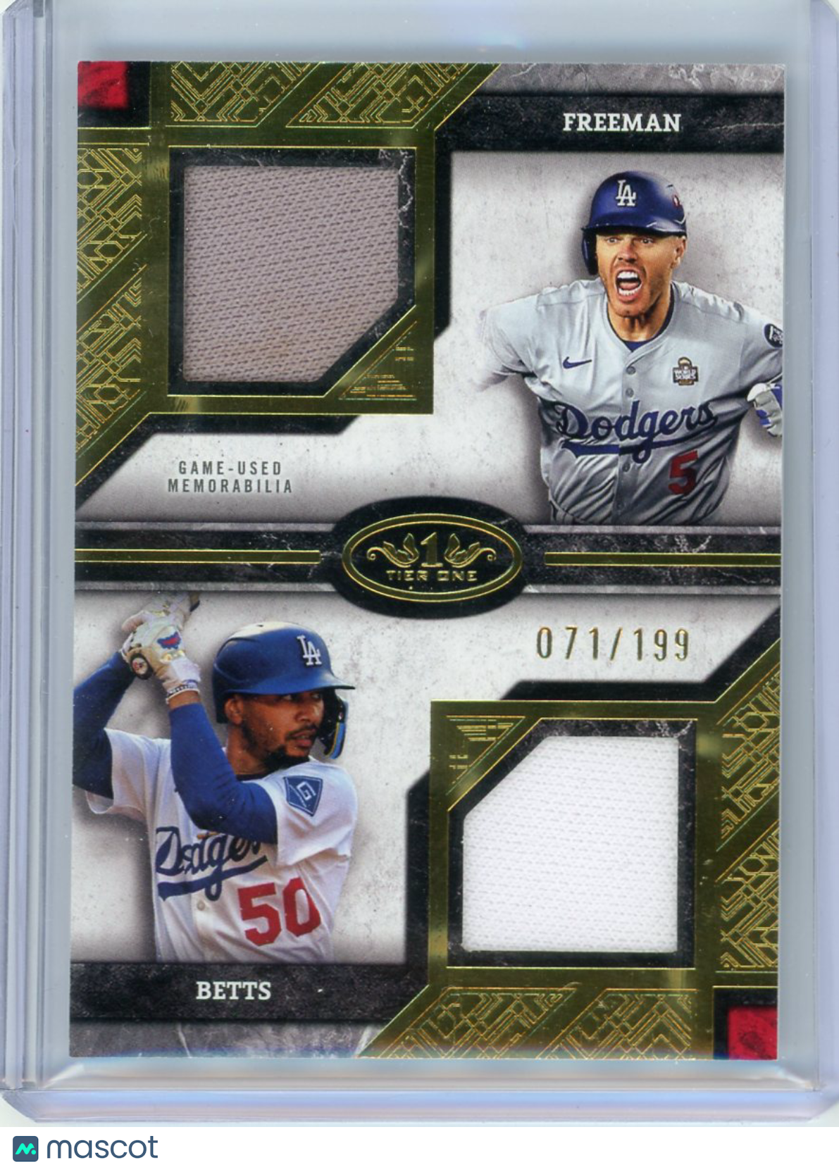 Mookie Betts/Freddie Freeman - 2025 Topps Tier One Dual Relic 071/199 DPR-FB
