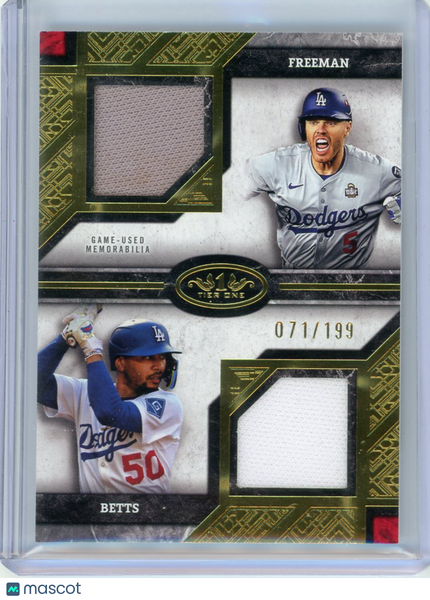 Mookie Betts/Freddie Freeman - 2025 Topps Tier One Dual Relic 071/199 DPR-FB