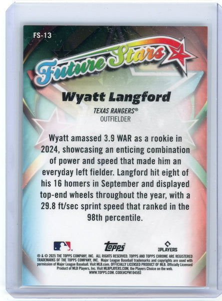 Wyatt Langford - 2025 Topps Chrome Future Stars Orange Refractor 03/25 FS13