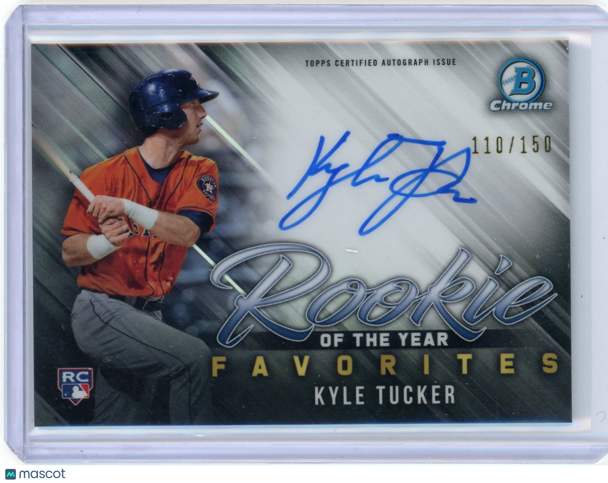 Kyle Tucker - 2019 Bowman Chrome Topps Autograph Rookie 110/150 ROY ROYFA-KT