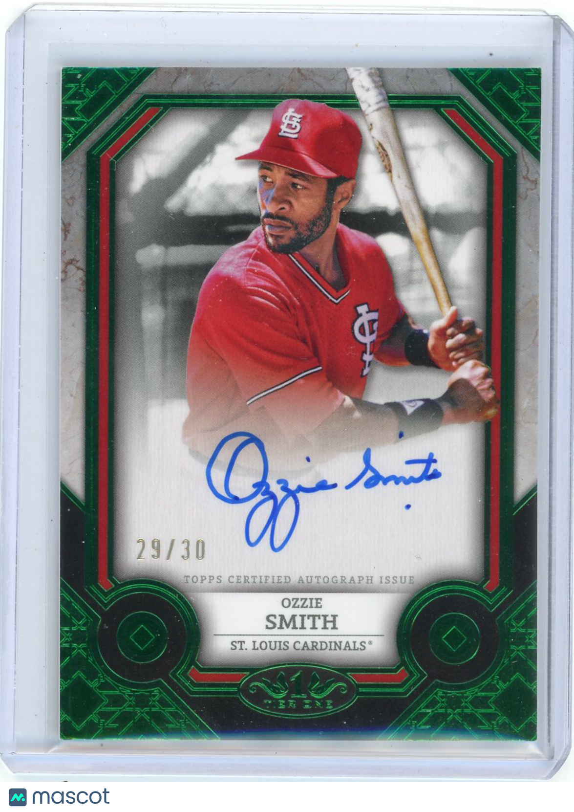 Ozzie Smith - 2024 Topps Tier One Autograph Auto Green  29/30 T1A-OS