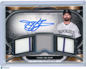 Todd Helton - 2021 Topps Museum Collection Auto 82/99 Triple Relic SPTRA-TH