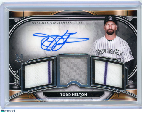 Todd Helton - 2021 Topps Museum Collection Auto 82/99 Triple Relic SPTRA-TH