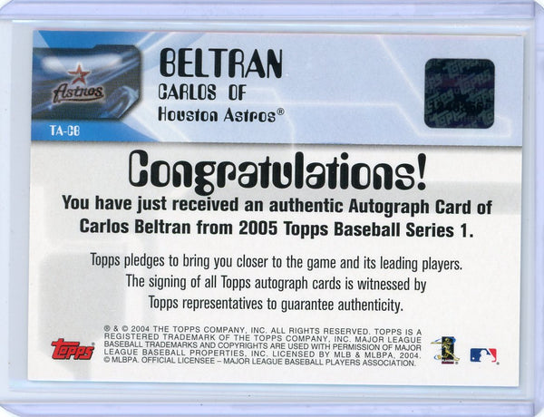 Carlos Beltran - 2004 Topps Baseball Series 1 Certified Autograph Auto TA-CB