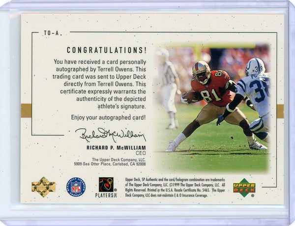 Terrell Owens - 1999 Upper Deck SP Authentic Player's Ink Autograph Auto 49ers