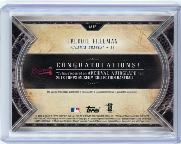 Freddie Freeman - 2018 Topps Museum Collection Archival Autographs Auto 272/299