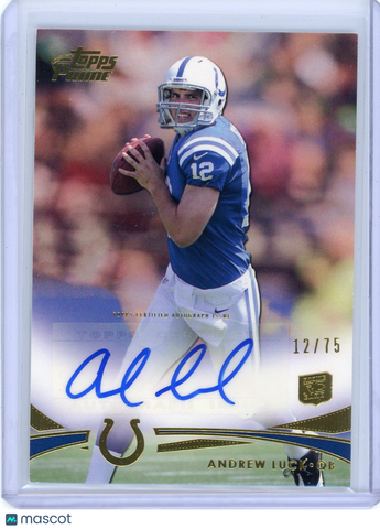 Andrew Luck - 2012 Topps Prime Rookie Auto Gold Jersey # 12/75 #1 Colts