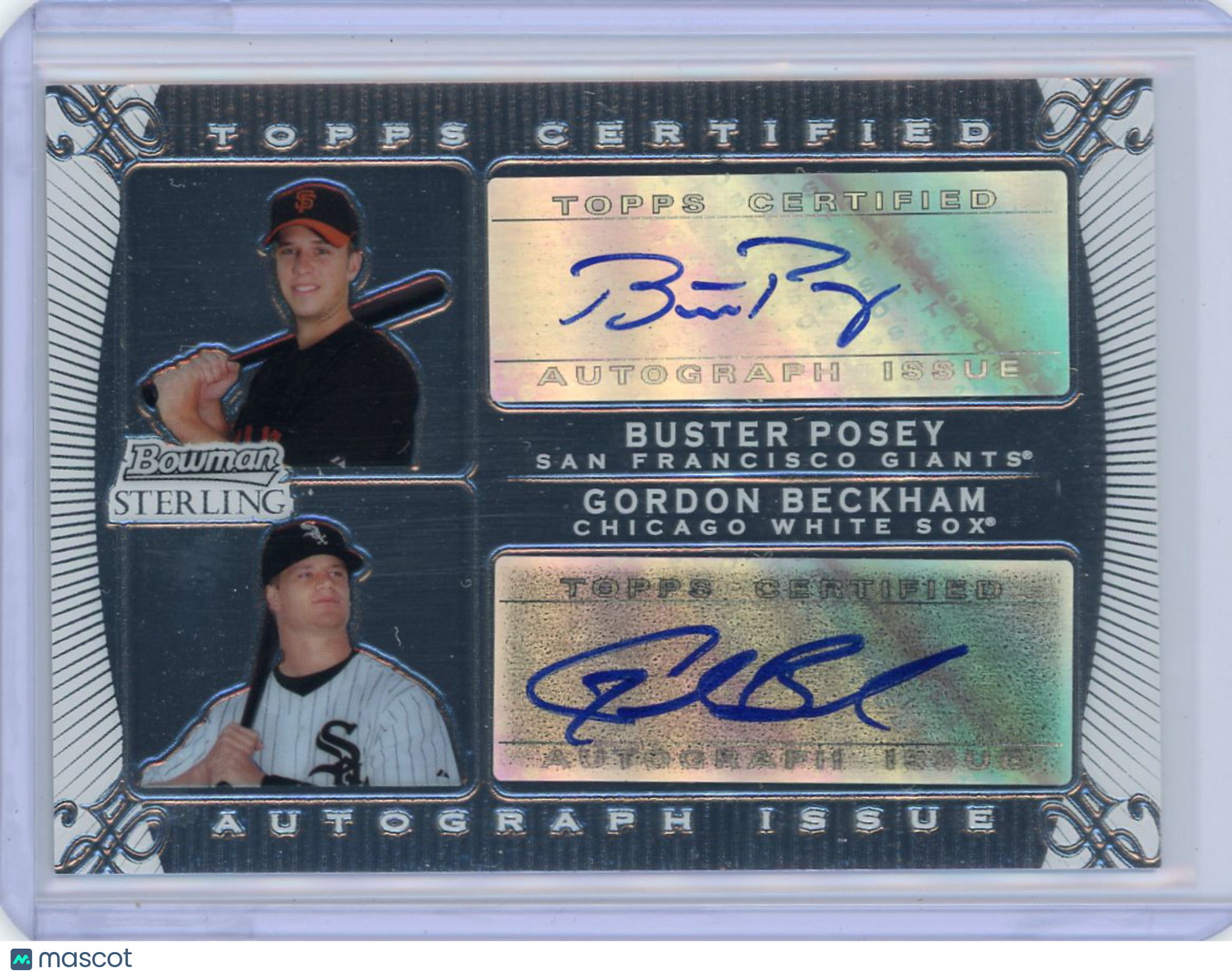 Buster Posey Gordon Beckham - 2009 Bowman Sterling Topps Dual Auto