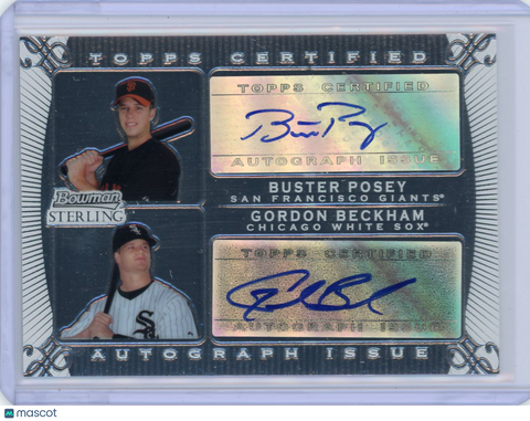 Buster Posey Gordon Beckham - 2009 Bowman Sterling Topps Dual Auto
