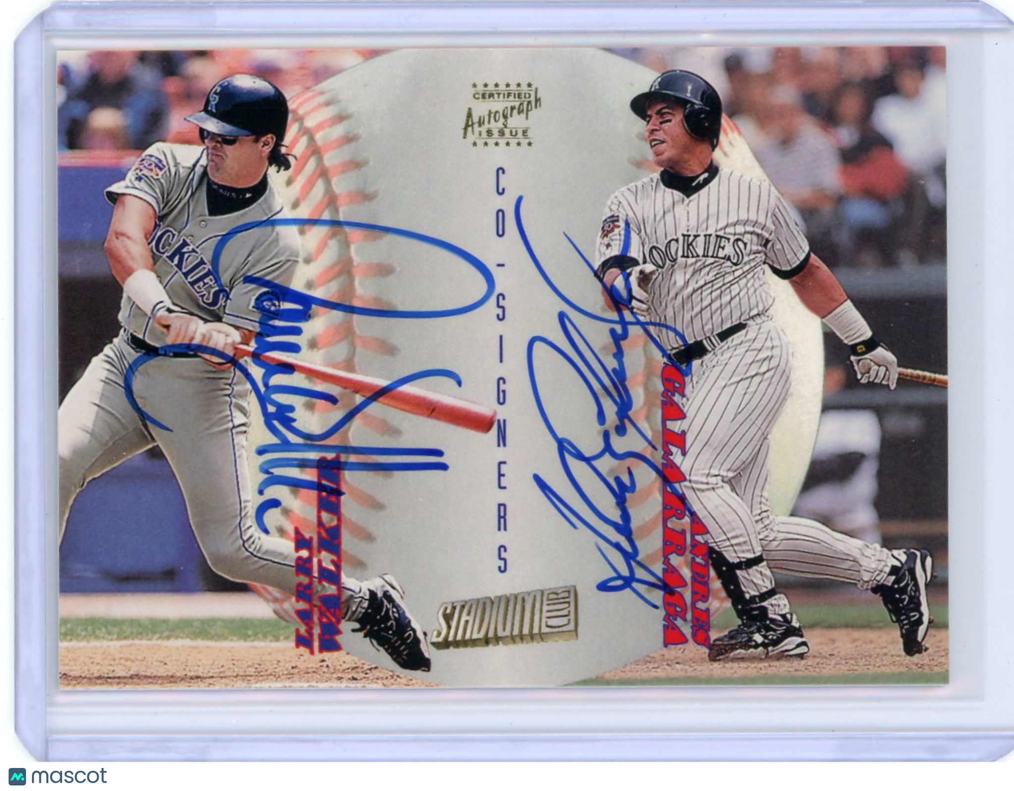 Andres Galarraga Larry Walker - 1998 Topps Stadium Club Co-Signers Auto