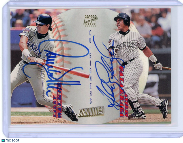 Andres Galarraga Larry Walker - 1998 Topps Stadium Club Co-Signers Auto