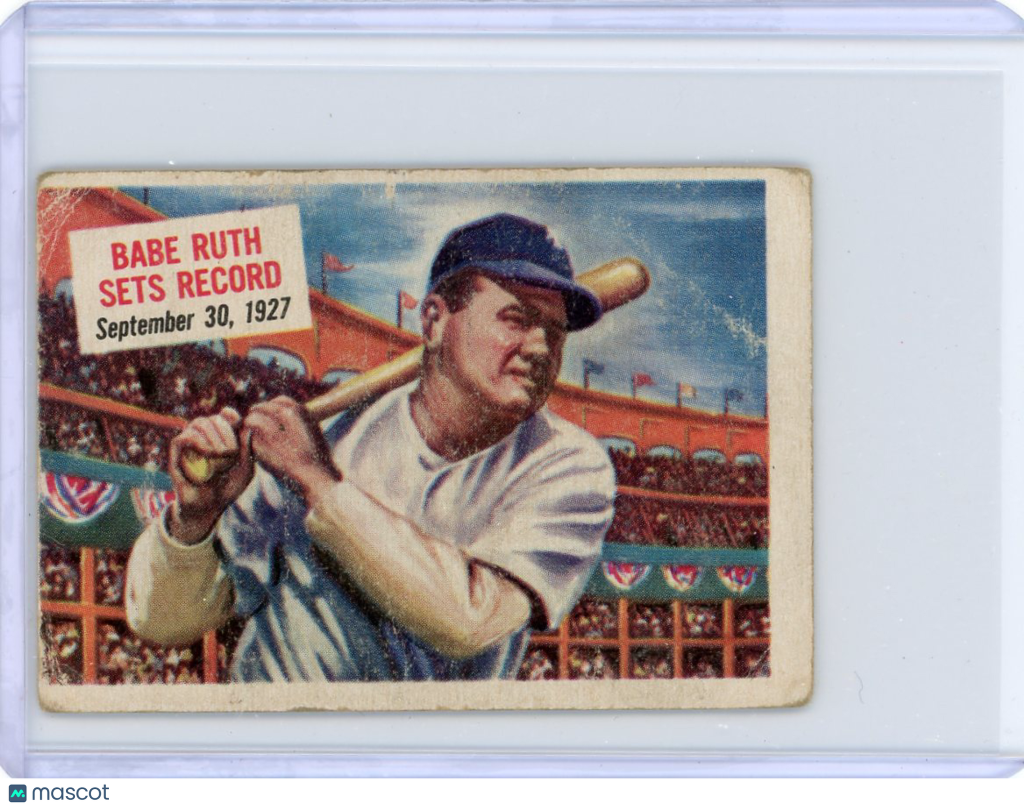 Babe Ruth - 1954 Topps Scoop Baseball Mini Sets Record Sept 30 1927 #41