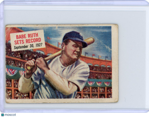 Babe Ruth - 1954 Topps Scoop Baseball Mini Sets Record Sept 30 1927 #41