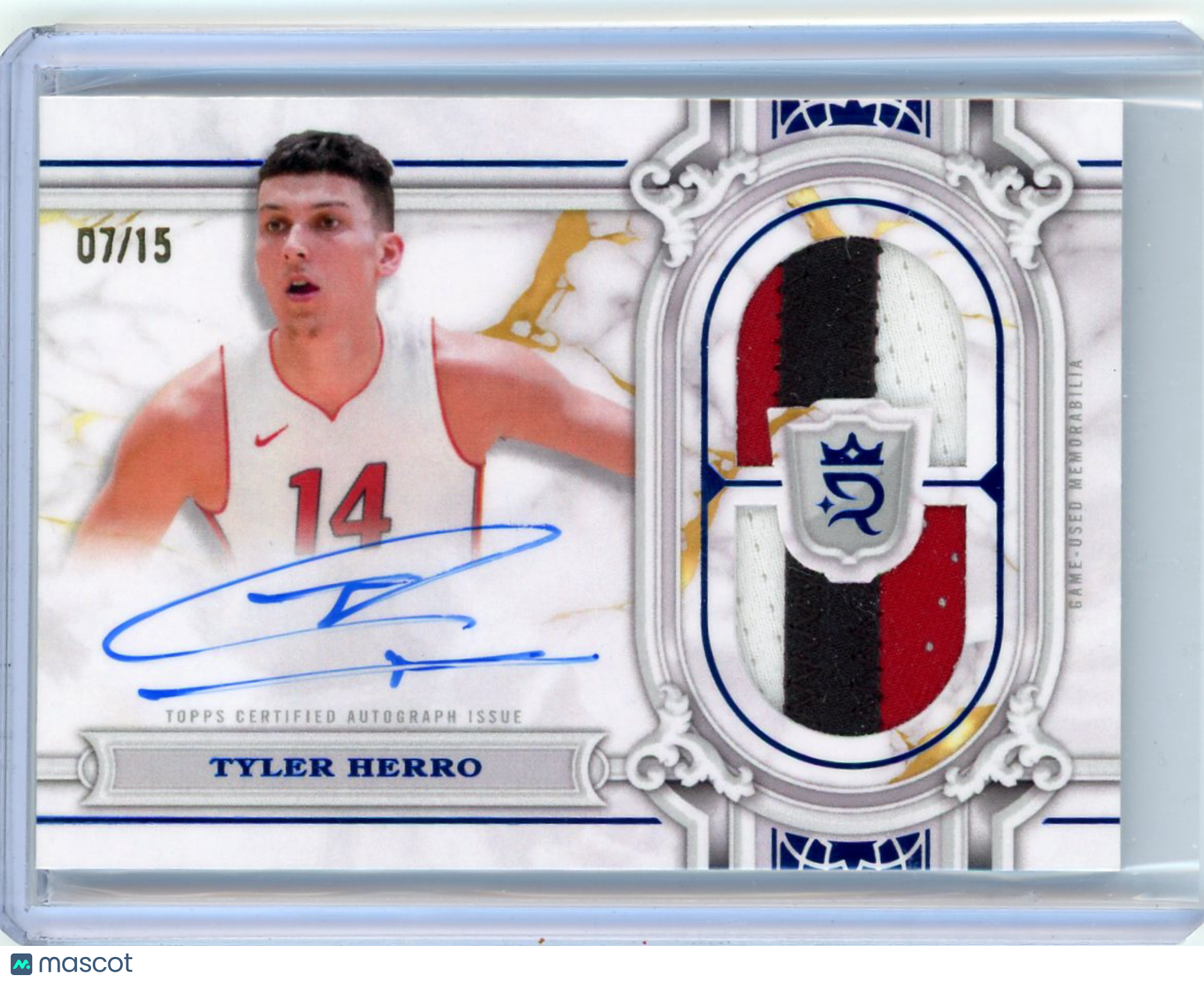 Tyler Herro - 2023/24 Topps Royalty Collection Regalia Relic Patch Auto 07/15