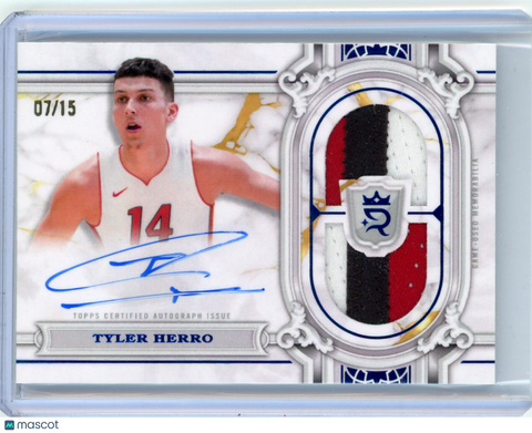 Tyler Herro - 2023/24 Topps Royalty Collection Regalia Relic Patch Auto 07/15