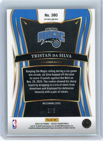 Tristan Da Silva - 2024-25 Panini Select Prizm Green Mezzanine Rookie 2/5 #380